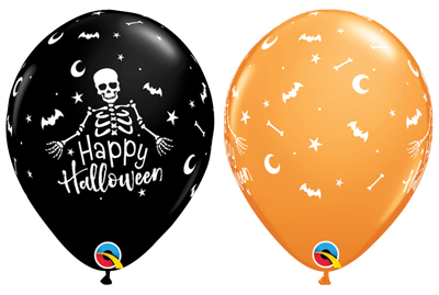 11 Inch Halloween Skeletons Latex Balloons 50pk