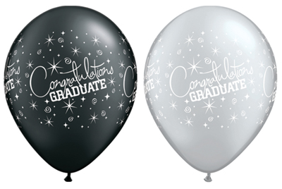 11 Inch Congratulations Grad Sparkles Latex Balloons 50pk