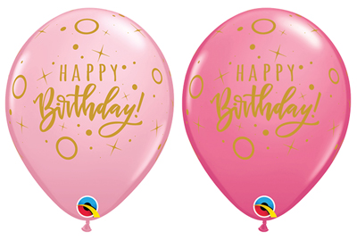 11 Inch Pink Dots and Sprinkles Latex Balloons 50pk