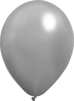11 Inch Metallic Silver Latex Balloon 100pk