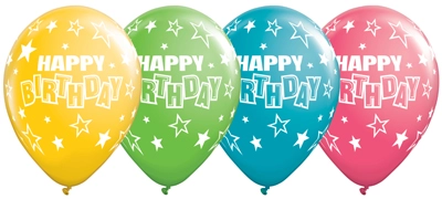 11" PartyPak Happy Birthday Latex Balloons 8pk