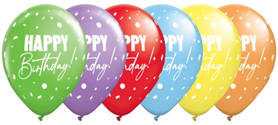 11" PartyPak Happy Birthday Latex Balloons 8pk