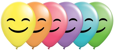 11" PartyPak Smiles Latex Balloons 8pk
