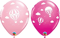 11" Girl Hot Air Balloon Latex Balloons 50pk