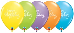11 Inch Happy Birthday Bright Pastel Latex Balloon Assortment 50pk
