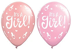 11 Inch It's A Girl Pacifiers Latex Balloon 100pk