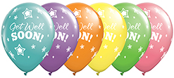 11 Inch Get Well Stars & Dots Latex Balloon 100pk