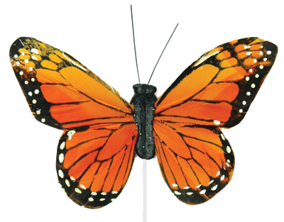 5 Inch Monarch Butterfly Decorative Pick 12pk