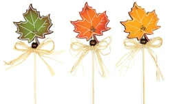 Wooden Fall Leaf Decorative Pick 12pk