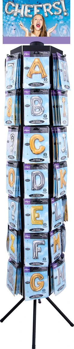 42 Peg Letter & Number Shape Spinner Display