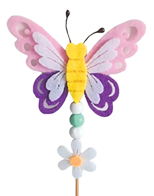 Butterfly & Flowers FeltPick 12pk