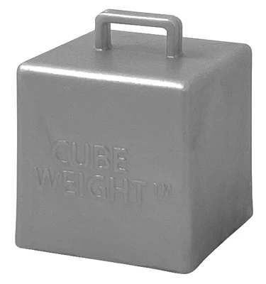 65g Cube Weight™ Metallic Silver Balloon Weight 10pk