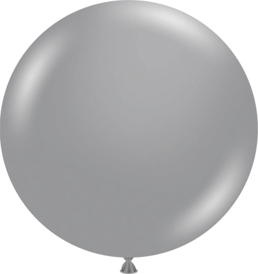 24" Metallic Silver Latex Balloon 3pk