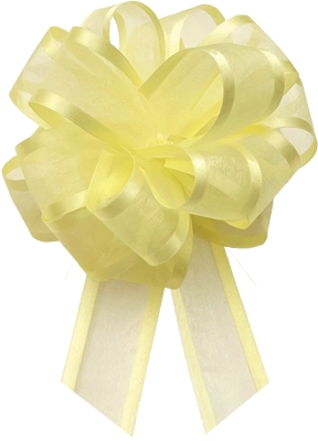 #9 Yellow Satin Edge Instant Bow 12pk