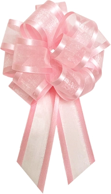 #9 Pink Satin Edge Instant Bow 12pk