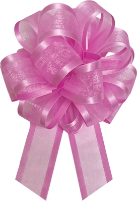 #9 Hot Pink Satin Edge Instant Bow 12pk