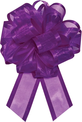 #9 Purple Satin Edge Instant Bow 12pk