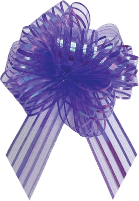 #16 Purple Iridescent Striped Pull Bow 20pk