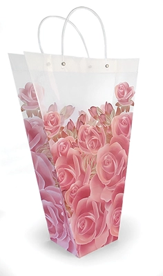 18" Roses Plastic Floral Bag 10pk