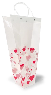 18" Hearts Plastic Floral Bag 10pk