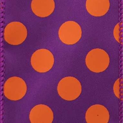 10yd #40 Wired Dot Purple & Orange Ribbon
