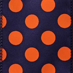 10yd #40 Wired Dot Navy & Orange Ribbon