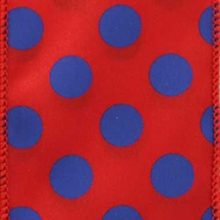 10yd #40 Wired Dot Red & Blue Ribbon