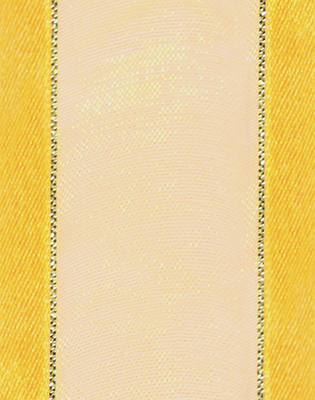 25 yd #9 Satin Edge Yellow Fabric Ribbon