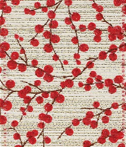 10 yards #40 Holly Sparkle Natural Wired Floral Ribbon