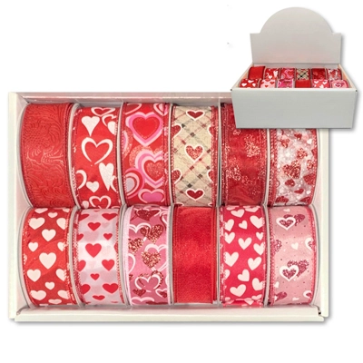 10 yd Wired Edge #9 Ribbon: Assorted Love Prints 12pk