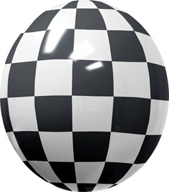 17 Inch Black & White Checkered Balloon Gizmo