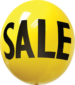 17 Inch Yellow with Black Sale Balloon Gizmo