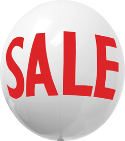 17 Inch White with Red Sale Balloon Gizmo