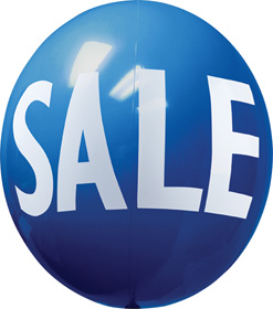 17 Inch Blue with White Sale Balloon Gizmo