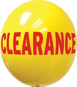17 Inch Yellow with Red Clearance Balloon Gizmo