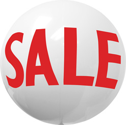 36 Inch White with Red Sale Balloon Gizmo
