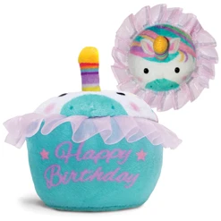 6" Unicorn Birthday Cupcake Plush 6pk