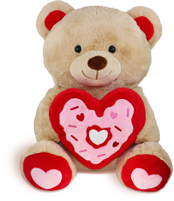 7 In Plush Bear with Donut Heart