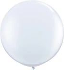 3 Foot White Latex Balloons 2 pk