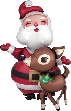 48 Inch Santa & Reindeer Airwalker Balloon