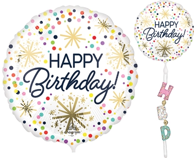 69 Inch x 24 Inch AirWalkers  Birthday Confetti Sprinkle Balloon