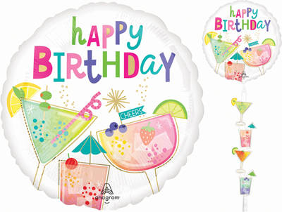 69" AirWalkers Birthday Cocktail Surprise Balloon
