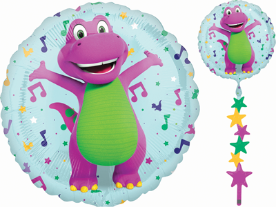 67" x 24" Airwalkers Character Barney Balloon