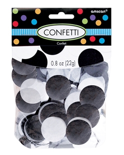 8 oz Black & White Confetti Paper Discs