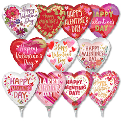 4 Inch Valentine Pre-Inflated Micro Stick Balloons ProfitPak 30pk