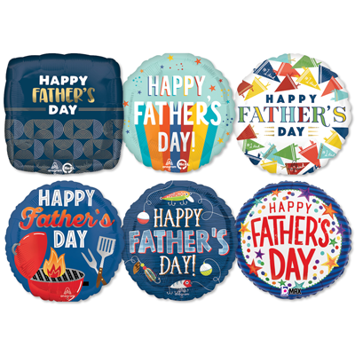 Std Premium Fathers Day Foil Balloon ProfitPak 25pk