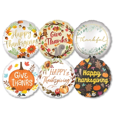 Std Premium Thanksgiving Foil Balloon ProfitPak 25pk