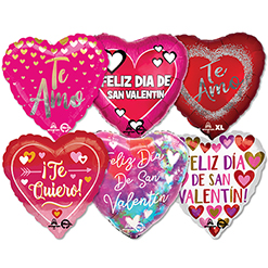 Premium Std Foil Valentine & Love Spanish Balloon Assortment 25pk