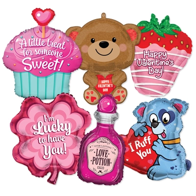 Small Shape Valentine & Love Balloon Assortment 25pk