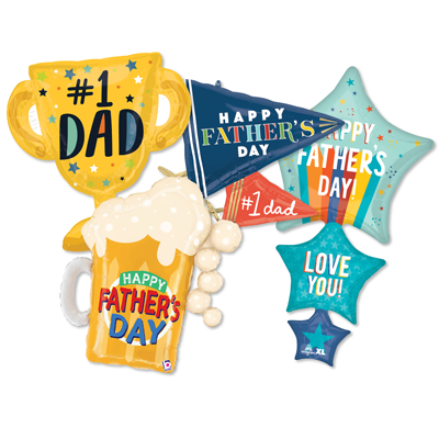 Father's Day Helium Shape Balloons ProfitPak 15pk